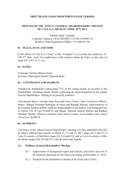 free translation from portuguese version minutes of the