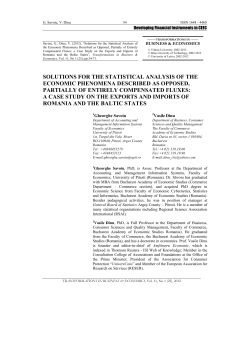 solutions for the statistical analysis of the economic phenomena