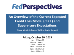 An Overview of the Current Expected Credit Loss Model (CECL) and