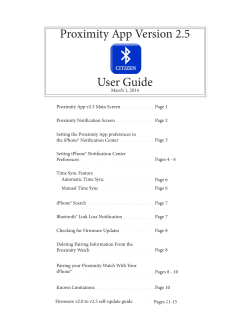 Proximity App Version 2.5 User Guide