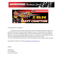 To All Sportsman Competitors Enclosed you will find the registration