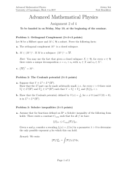 Advanced Mathematical Physics