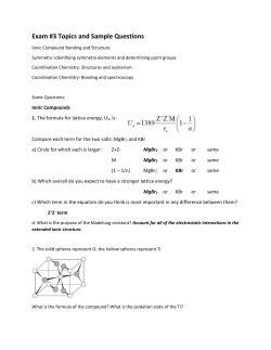 Exam #3 Topics and Sample Questions