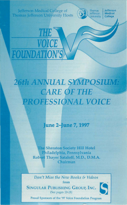 The Voice Foundations 26th Annual Symposium 1997