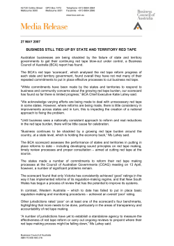 Download: Business Still Tied up by State and Territory Red Tape