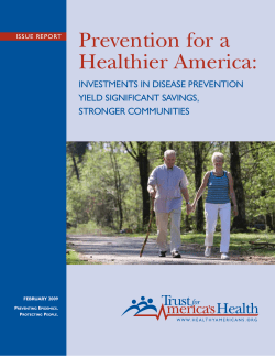 Prevention for a Healthier America