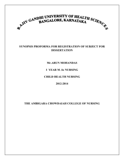 SYNOPSIS PROFORMA FOR REGISTRATION OF SUBJECT FOR