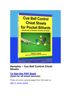 Samples &ndash; Cue Ball Control Cheat Sheets To Get the