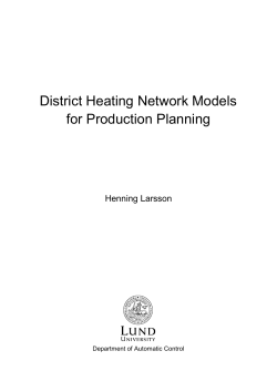 District Heating Network Models for Production Planning