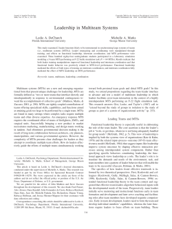 Leadership in Multiteam Systems