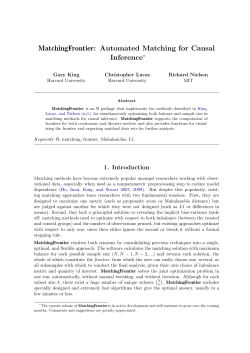 MatchingFrontier: Automated Matching for Causal Inference