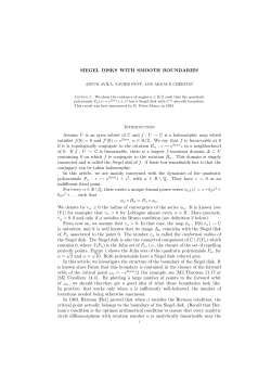 SIEGEL DISKS WITH SMOOTH BOUNDARIES Introduction Assume