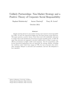 Unlikely Partnerships: Non-Market Strategy and a Positive Theory of