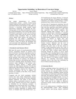 Opportunistic Scheduling - Computer Science, UC Davis