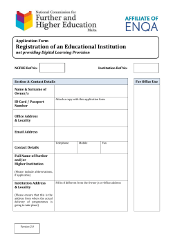Provider Accreditation Application Form