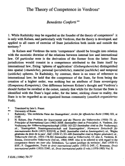 The Theory of Competence in Verdross