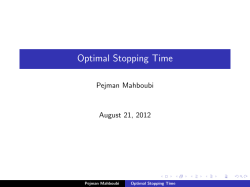 Optimal Stopping Time