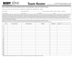 Team Roster - Body Zone Sports and Wellness Complex