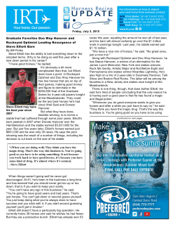 Friday, July 3, 2015 Steve Elliott may have his best year since 2007