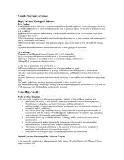 Sample Program Outcomes: Department of Geological Sciences