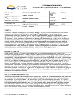 Ministry of Aboriginal Relations and Reconciliation