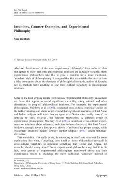 Intuitions, Counter-Examples, and Experimental