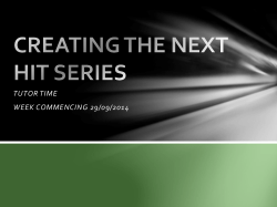 creating the next hit series