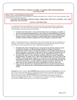 2016 Child Waiver Field Participation Form