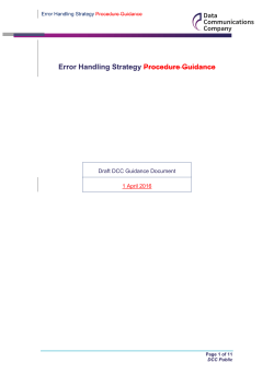 Error Handling Strategy Procedure Guidance