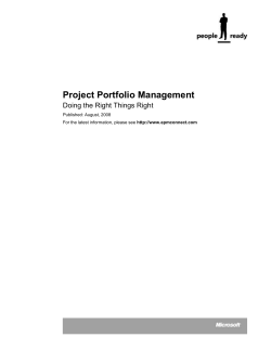 Project Portfolio Management - Center