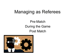 Managing as Referees - Somerset Rugby Referees