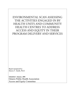 environmental scan assessing the activities engaged in by health