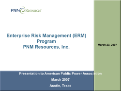 Enterprise Risk Management (ERM)