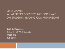 Lexia Games - University of West Georgia