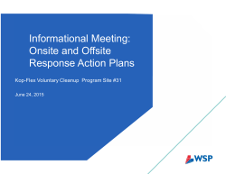 Informational Meeting: Onsite and Offsite Response Action Plans