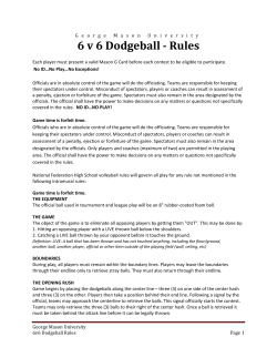 6 v 6 Dodgeball - Rules - Mason Recreation