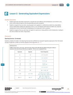 Grade 7 Mathematics Module 3, Topic A, Lesson 2