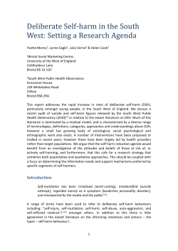 Self Harm Prevalence and Trends