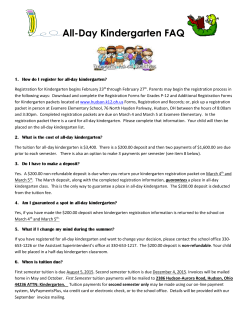 All-Day Kindergarten FAQ