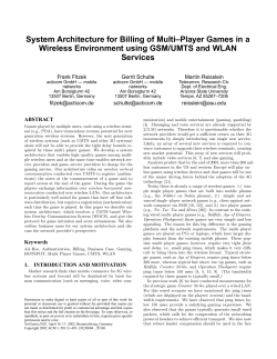 System Architecture for Billing of Multi&ndash;Player Games in a Wireless