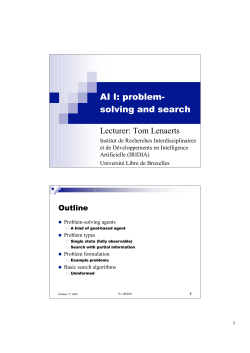 AI I: problem- solving and search