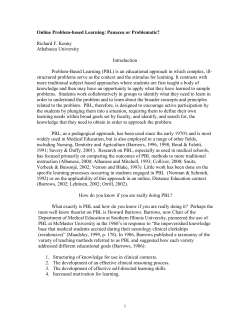 Problem-Based Learning is an educational approach in which