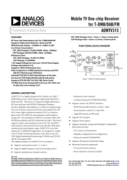 ADMTV315 Mobile TV One-chip Receiverfor T