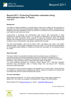 Producing Population Estimates Using Administrative Data: In Theory