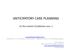 PALLIATIVE CARE A Brief Intervention