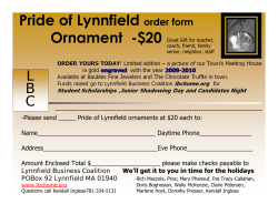 Pride of Lynnfield Order Form