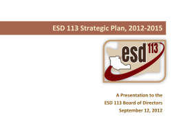 ESD 113 Strategic Plan, 2012-2015