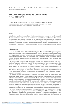 Robotics competitions as benchmarks for AI research
