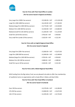 LawWorks Membership fees 2016