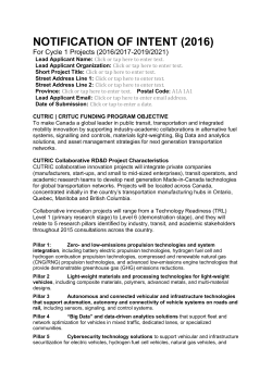 CUTRIC | CRITUC Notification of Intent (Proposal)